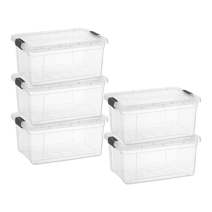 Superio 13.7 Quart Clear Plastic Storage Bin with Lid, Stackable Organizer Box, BPA-Free Storage Container for Home, Garage, School & Office, 1 Pack