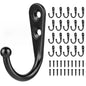 POZEAN Wall Hooks for Hanging, 40 Pack Black Small Coat Hooks with 80 Screws, Heavy Duty Single Prong Wall Hooks for Keys, Cups,Towels,Bag and More