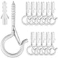 FSAH 36 PCS Q-Hanger Hooks with Safety Buckle, Windproof Screw Hooks