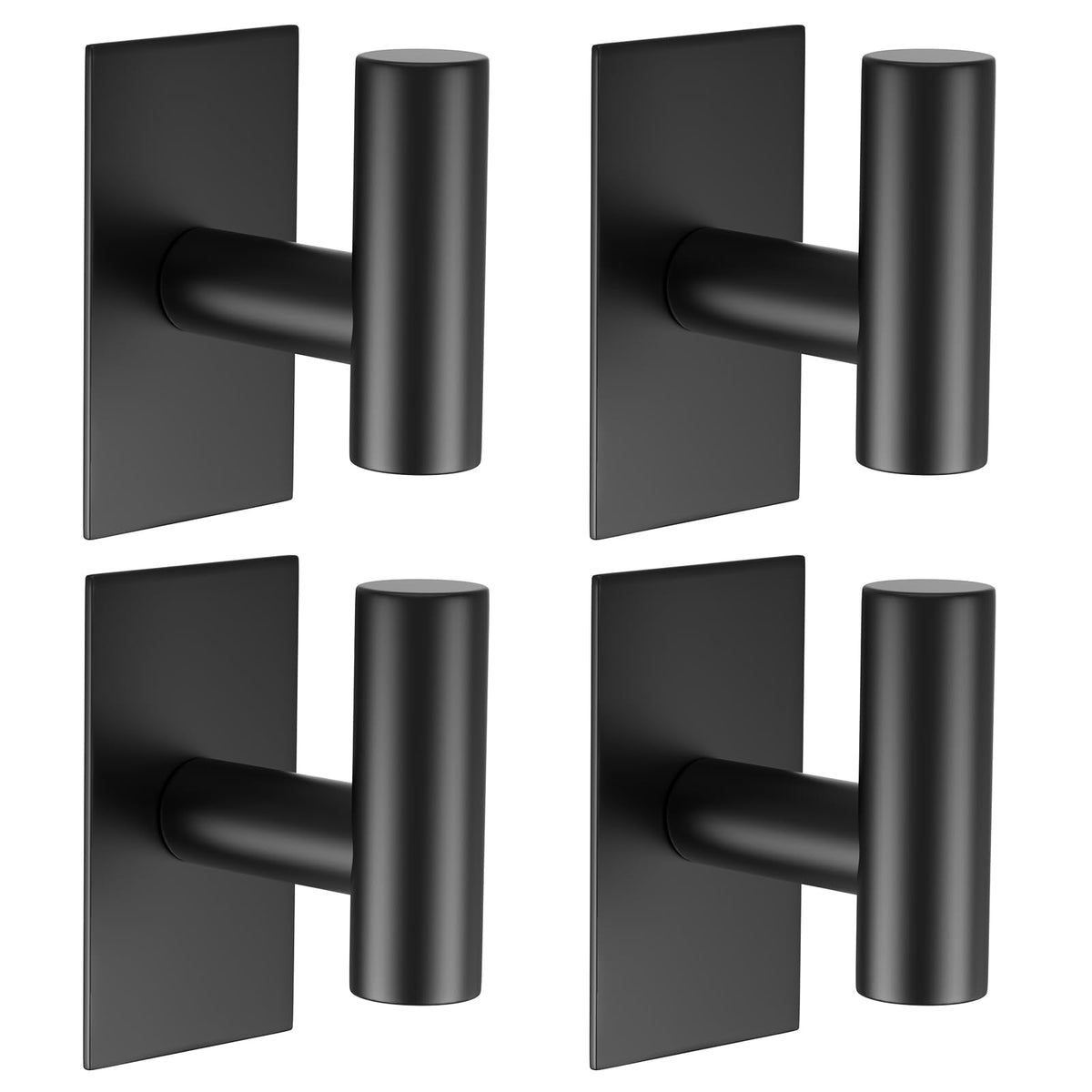 VAEHOLD Wall Towel Hooks, Heavy Duty Sticky Holder Waterproof Towel Hooks for Hanging Coat, Clothes, Closet Hook Wall Mount for Kitchen (Silver, 4 Pack)