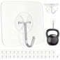 Large Hooks for Hanging Heavy-Duty 44Ib(Max) 10 Packs, Wall Hangers without Nails Self-Adhesive Traceless Clear and Removable, Waterproof and Rustproof Multiple Uses for Bathroom Kitchen Home