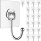 Large Hooks for Hanging Heavy-Duty 44Ib(Max) 10 Packs, Wall Hangers without Nails Self-Adhesive Traceless Clear and Removable, Waterproof and Rustproof Multiple Uses for Bathroom Kitchen Home
