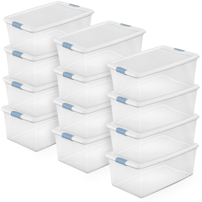Sterilite Wheeled Latching Box w/ Lids for Home & Office, 56 Quart, 4-Pack