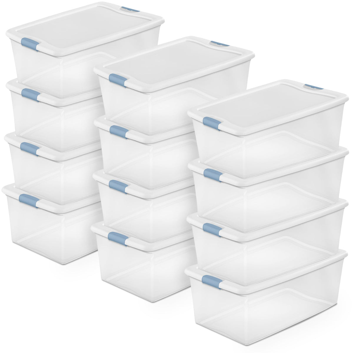 Sterilite Latching Box with Lids for Home and Office, 32 Quart, 6-Pack