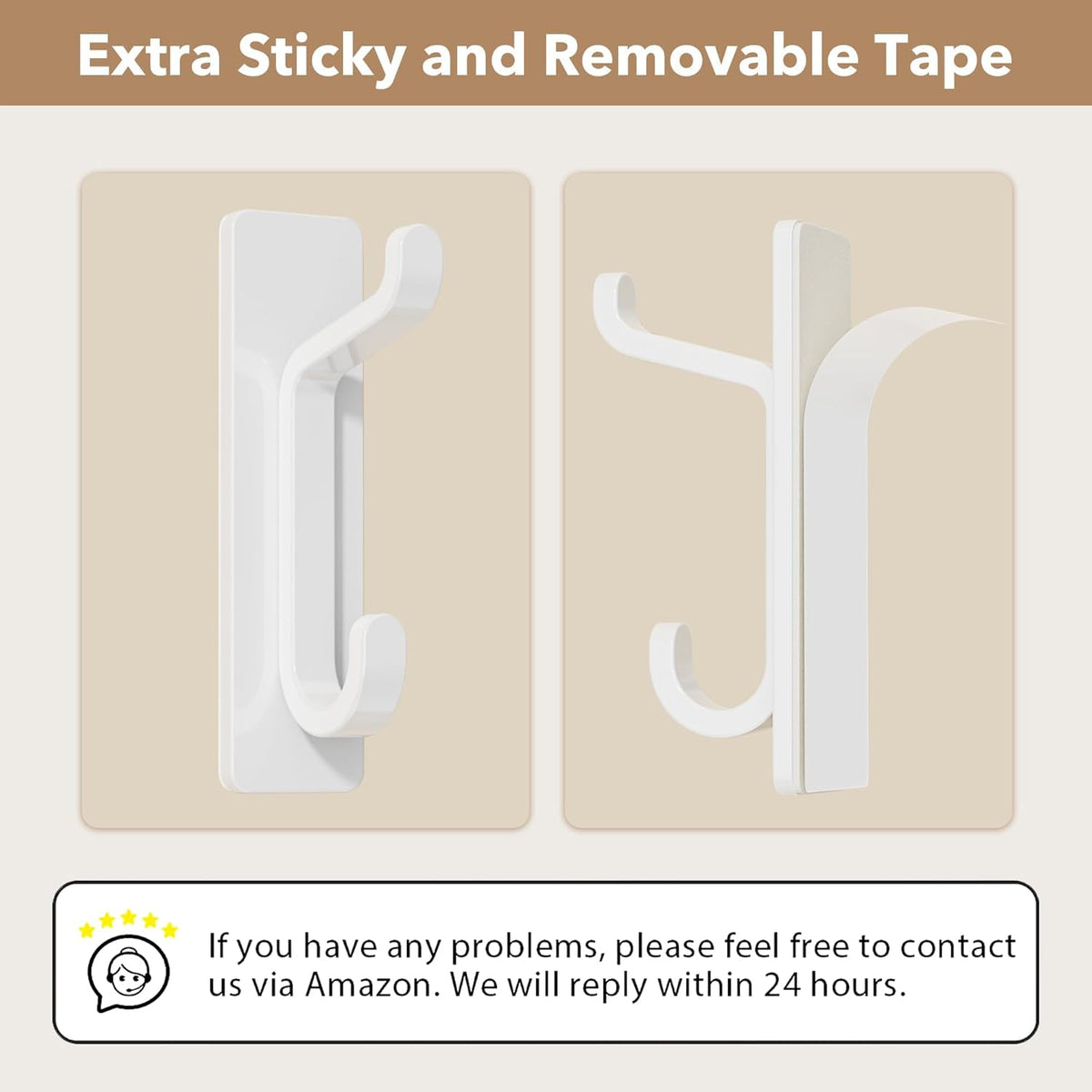 pickpiff 12 Pack Strong Stick-on Hooks 13LB for Coat & Towel, White