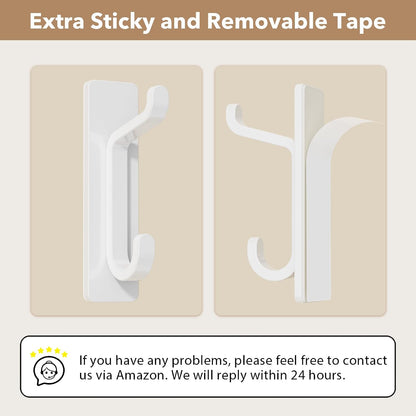 pickpiff 13LB Strong Stick-on Hooks for Coat & Towel, White 6 Pack