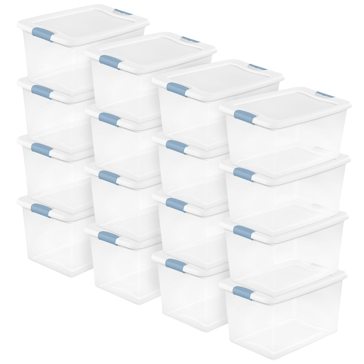 Sterilite Wheeled Latching Box w/ Lids for Home & Office, 56 Quart, 4-Pack