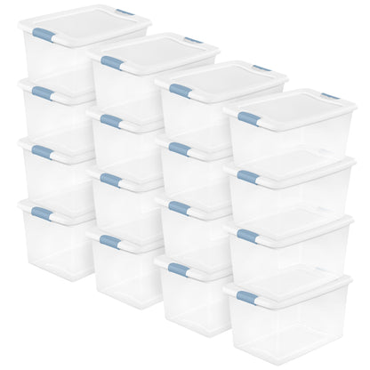 Sterilite Latching Box with Lids for Home and Office, 32 Quart, 6-Pack