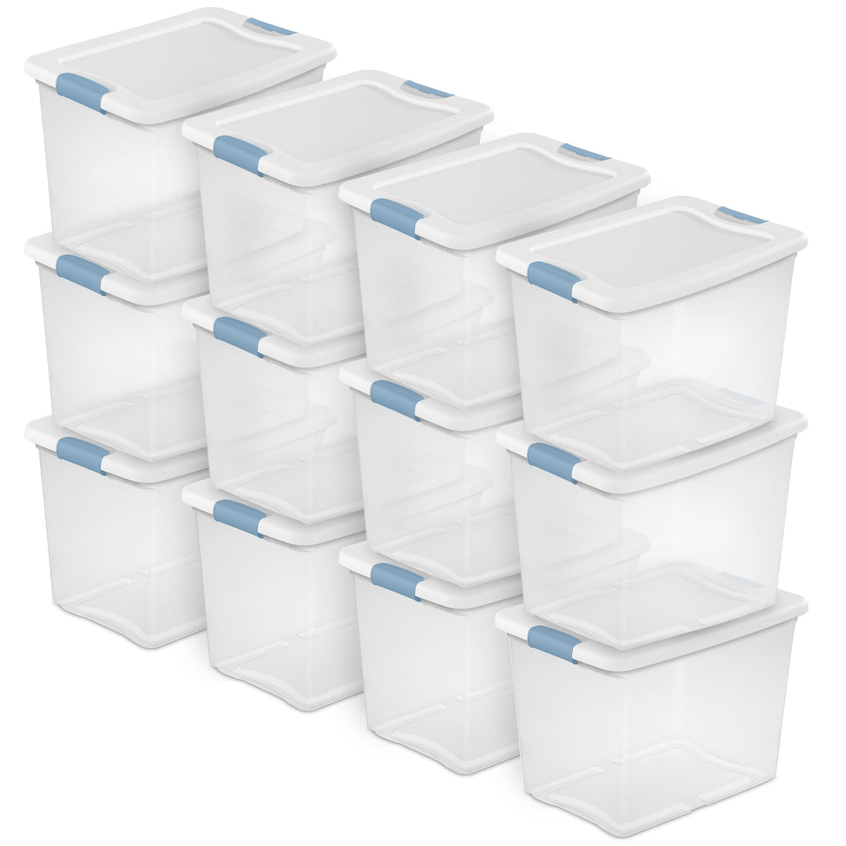 Sterilite Latching Box with Lids for Home and Office, 32 Quart, 6-Pack