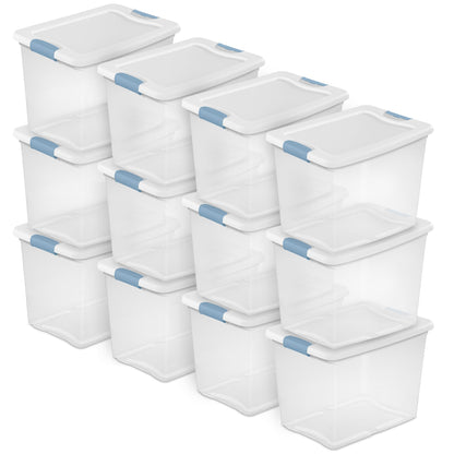 Sterilite Latching Box with Lids for Home and Office, 32 Quart, 6-Pack