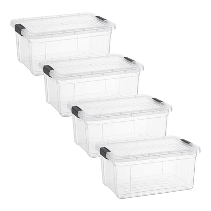 Superio 13.7 Quart Clear Plastic Storage Bin with Lid, Stackable Organizer Box, BPA-Free Storage Container for Home, Garage, School & Office, 1 Pack
