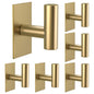 VAEHOLD Wall Towel Hooks, Heavy Duty Sticky Holder Waterproof Towel Hooks for Hanging Coat, Clothes, Closet Hook Wall Mount for Kitchen (Gold, 4 Pack)
