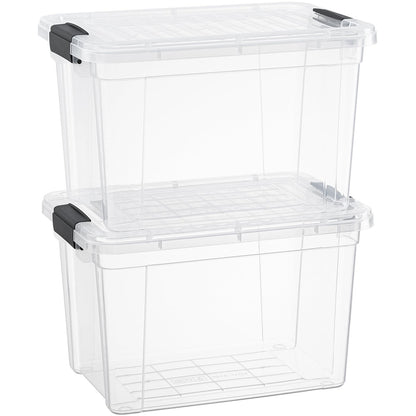Superio 13.7 Quart Clear Plastic Storage Bin with Lid, Stackable Organizer Box, BPA-Free Storage Container for Home, Garage, School & Office, 1 Pack