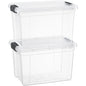 Superio 13.7 Quart Clear Plastic Storage Bin with Lid, Stackable Organizer Box, BPA-Free Storage Container for Home, Garage, School & Office, 1 Pack