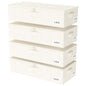 Yawinhe 27L UnderBed Storage Containers,2 Pack Closet Organizers,Beige