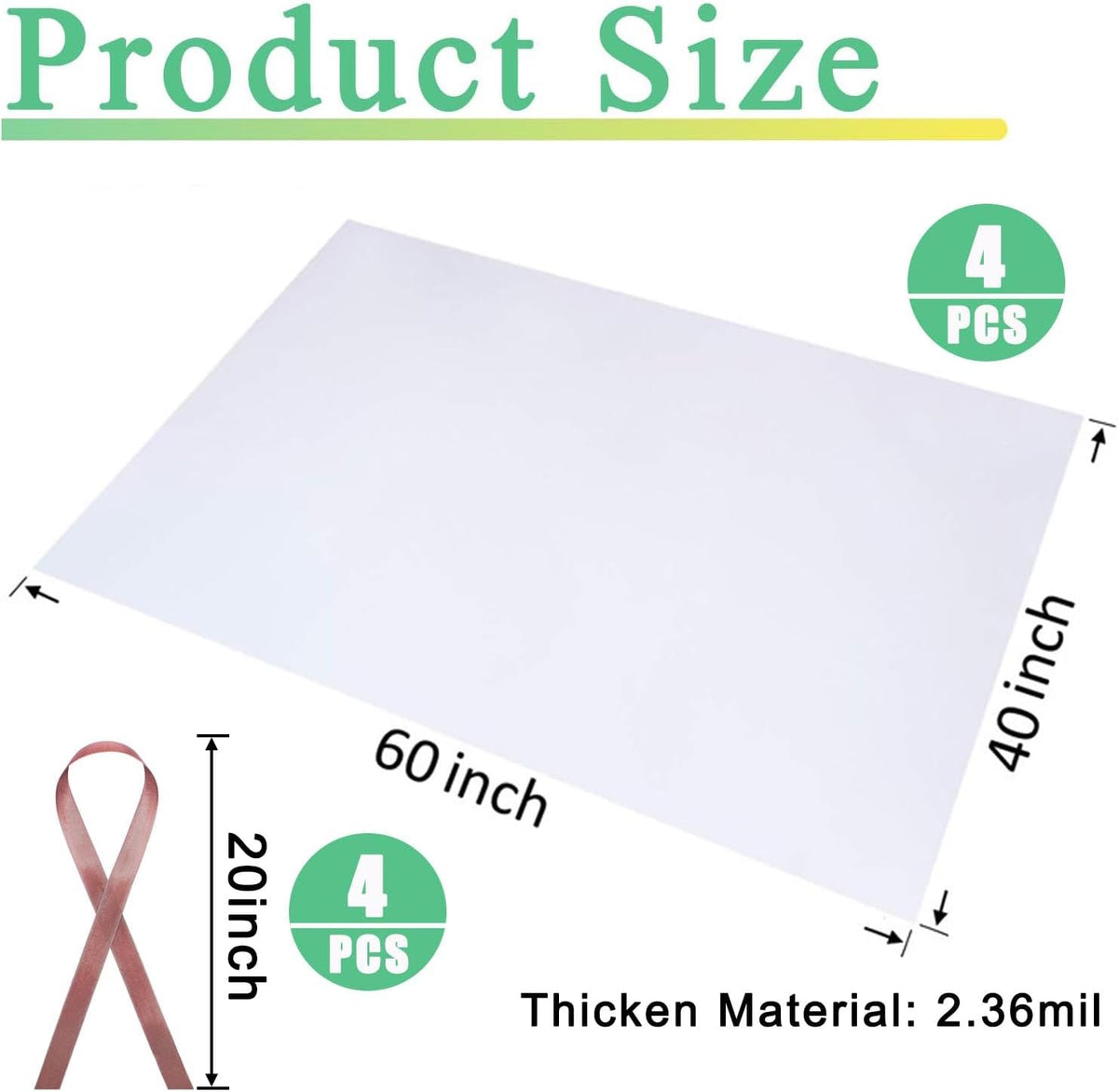 4 Pcs Large Clear Plastic Bags, 40" x 60" Dustproof Large Storage Bags, Moistureproof Giant Extra Luggage Storage Bags for Luggage, Suitcase,Furniture(Include 4 Ribbons)