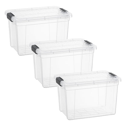 Superio 13.7 Quart Clear Plastic Storage Bin with Lid, Stackable Organizer Box, BPA-Free Storage Container for Home, Garage, School & Office, 1 Pack