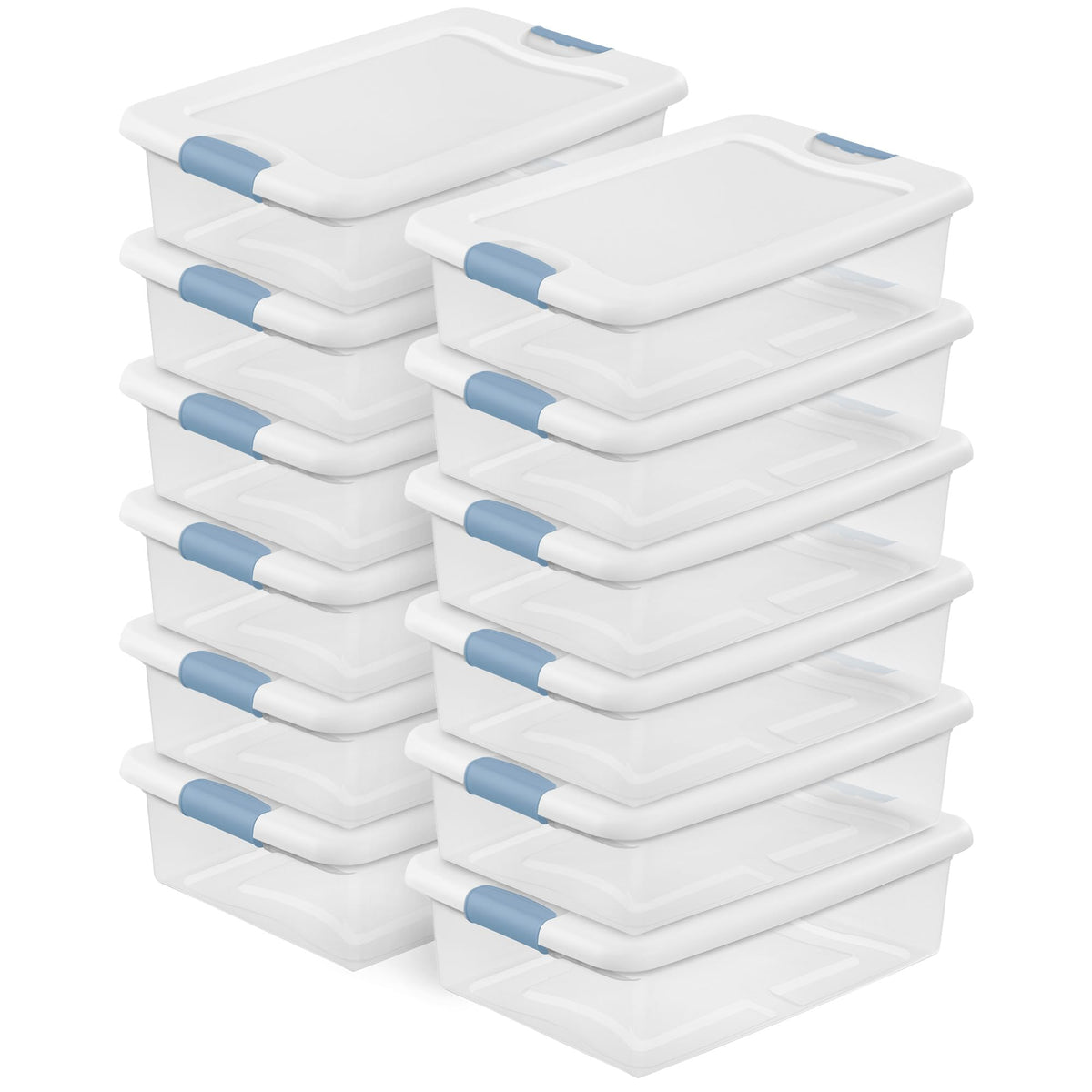Sterilite Latching Box with Lids for Home and Office, 32 Quart, 6-Pack