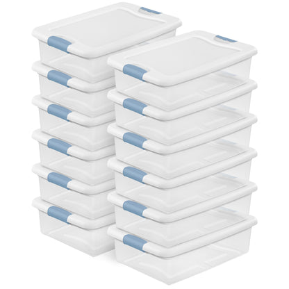 Sterilite Latching Box with Lids for Home and Office, 32 Quart, 6-Pack