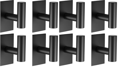 VAEHOLD Wall Towel Hooks, Heavy Duty Sticky Holder Waterproof Towel Hooks for Hanging Coat, Clothes, Closet Hook Wall Mount for Kitchen (Silver, 4 Pack)