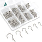 EIENHOSHI 105 Pcs Screw Hooks, 6 Sizes Bronze Cup Hooks, Screw Hooks for Hanging, Metal Cup Hooks Screw in (1/2", 5/8", 3/4", 7/8", 1'', 1-1/4")