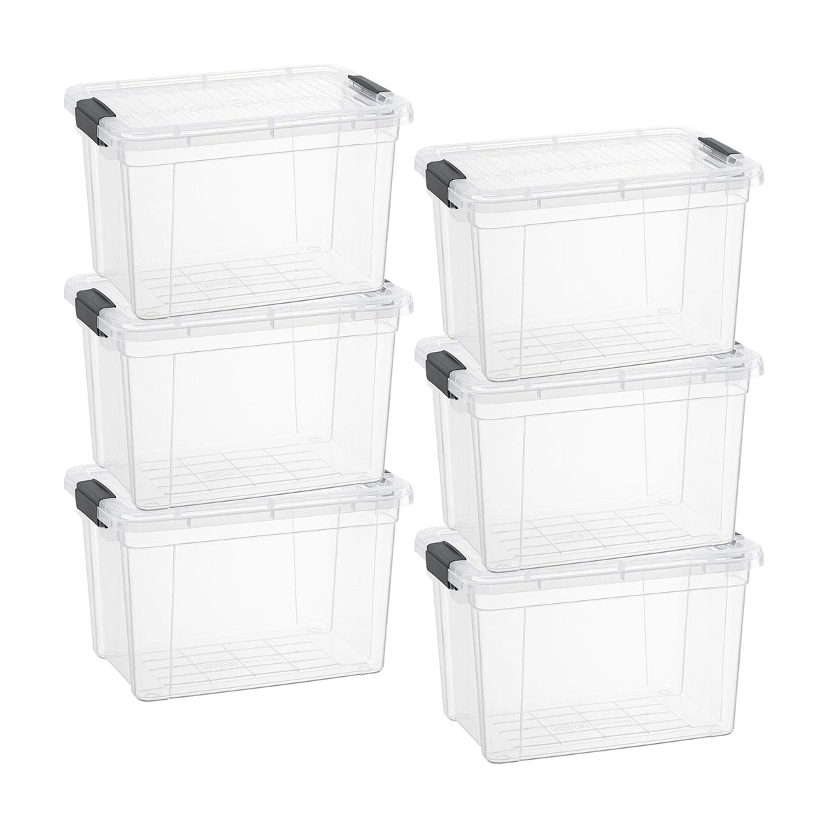 Superio 13.7 Quart Clear Plastic Storage Bin with Lid, Stackable Organizer Box, BPA-Free Storage Container for Home, Garage, School & Office, 1 Pack
