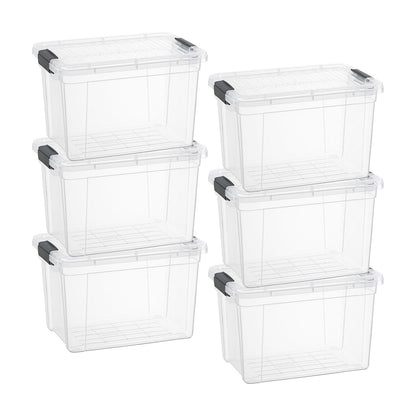 Superio 13.7 Quart Clear Plastic Storage Bin with Lid, Stackable Organizer Box, BPA-Free Storage Container for Home, Garage, School & Office, 1 Pack