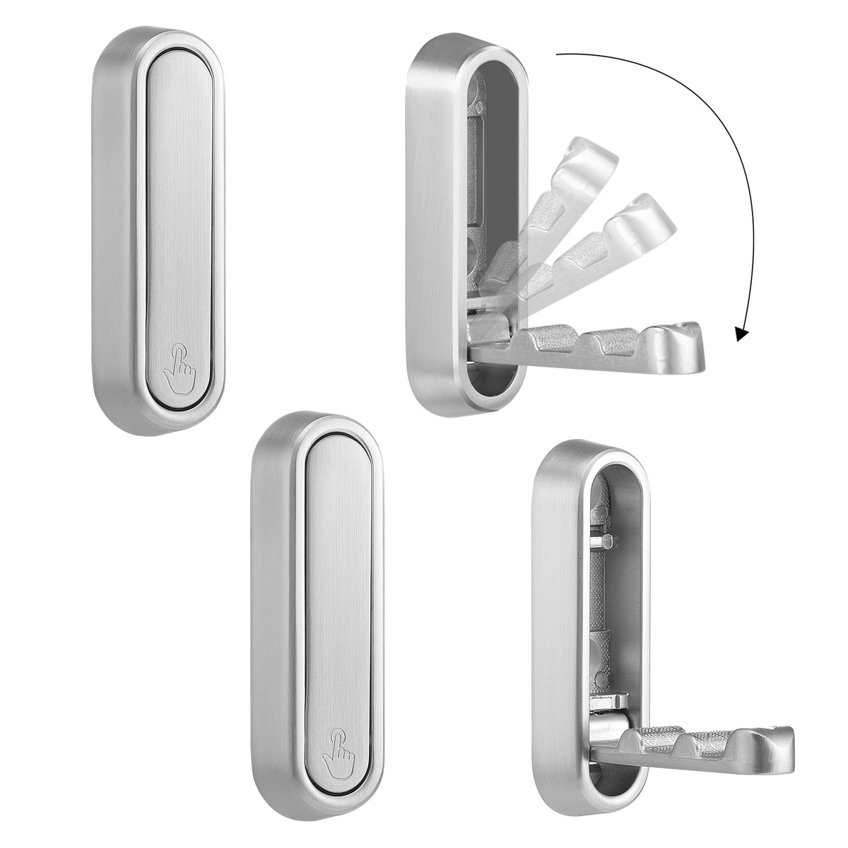 Dntorx Folding Coat Hooks, 2 Pcs Foldable Gold Wall Hooks Heavy Duty Foldable Hook Bathroom Towel Hooks Robe Hooks Wall Mounted for Hanging Coat Towels Clothes Hat Bags Keys