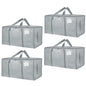 Moving Bags Extra Large 8 Pack - Heavy Duty Storage Totes with Wrap-Around Handles & Reinforced Zippers - Foldable Moving Box Alternative, Water-Resistant for Dorm, Closet & Under Bed Storage (Clear)