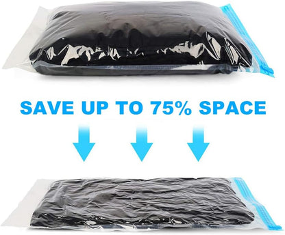 ALMING Compression Bags - Travel Essentials - 12 Pack Space Saver Bags - No Vacuum Pump Or Air Extractor is Needed - Storage Accessorie and Home Packing Organizers (transparent)