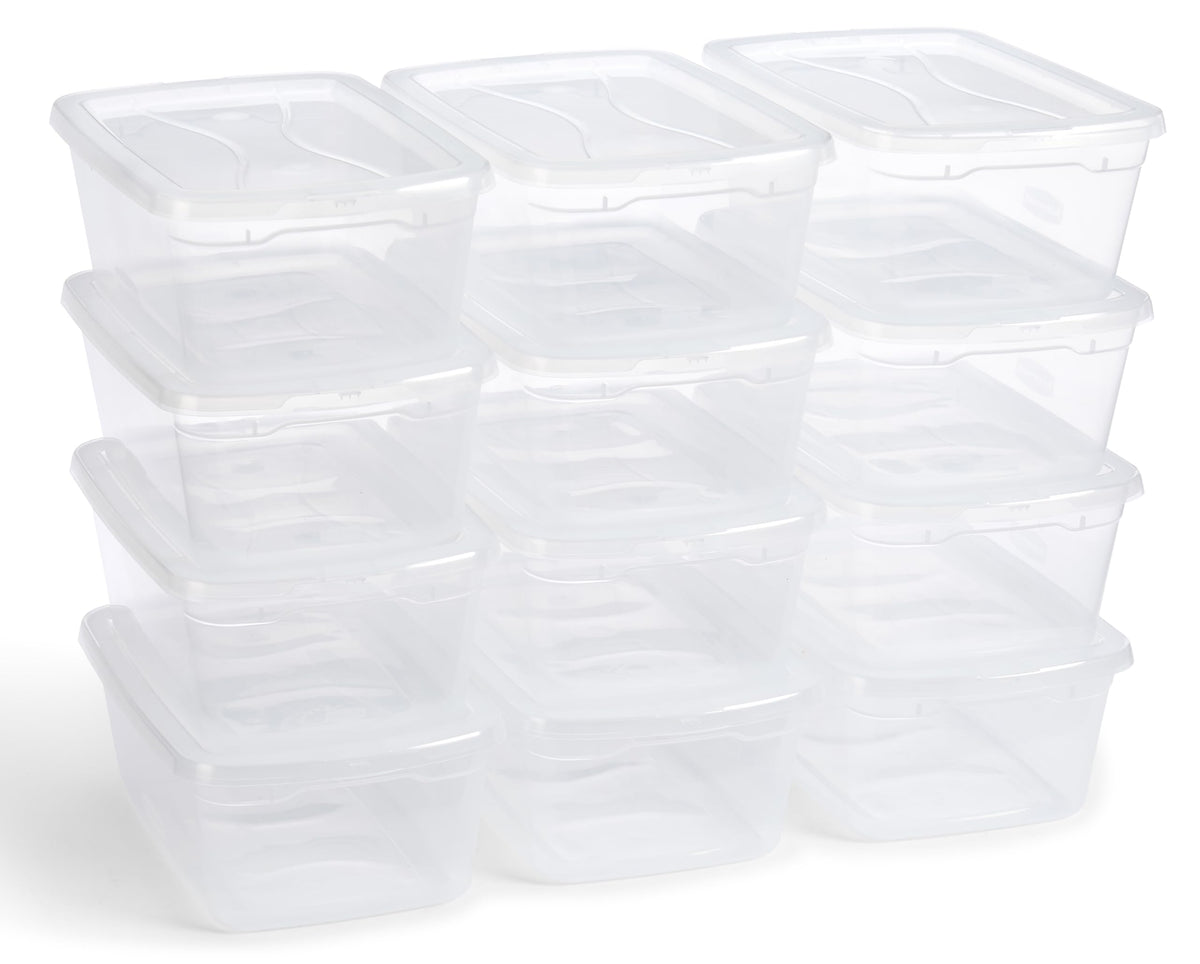 Rubbermaid 68 Quart Under the Bed Low Profile Storage Boxes with Dual Hinged Lids and Easy Rolling Caster Wheels, Clear, 2 Pack
