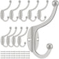 ZEYU Wall Hooks,10Pcs Coat Hooks Hardware Towel Hooks for Hanging Coats Double No Rust Black Robe Hooks Wall Mounted with Screws for Key, Towel, Bags, Cup, Hat