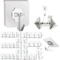 DDMY Adhesive Wall Hooks Heavy Duty 50LB Clear Hook 24 Pack for Hanging
