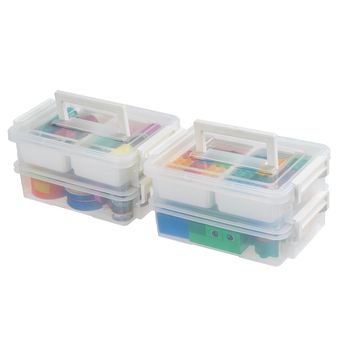 IRIS USA Storage Bins with Lids |Made in USA| 6 Qt - (6-Pack) - Clear