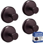 HOME SO Suction Cup Hooks for Shower & Bathroom Towel Holder 2-Pack Black