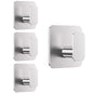 Aikzik Black Hooks for Hanging Heavy Duty, Adhesive Hooks for Shower, Bathroom, Kitchen, Robe, Towel, Coat, Waterproof & Rustproof Hook for Walls No Damage, Sticky Wall Towel Hooks - 4 Pack