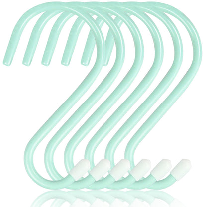 DINGEE 4 Inch 12 Pack S Hooks - Heavy Duty, Large Rubber Coated Black Non Slip Metal Hooks for Closet, Garden, Jeans, Plants, Jewelry, Pot, Pan, Cups, Towels