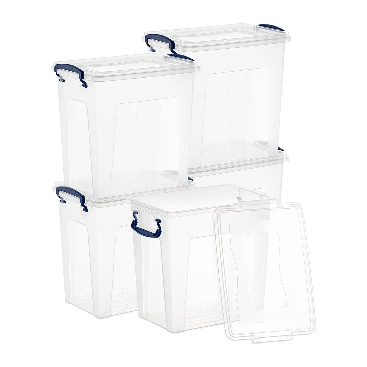 Superio 13.7 Quart Clear Plastic Storage Bin with Lid, Stackable Organizer Box, BPA-Free Storage Container for Home, Garage, School & Office, 1 Pack