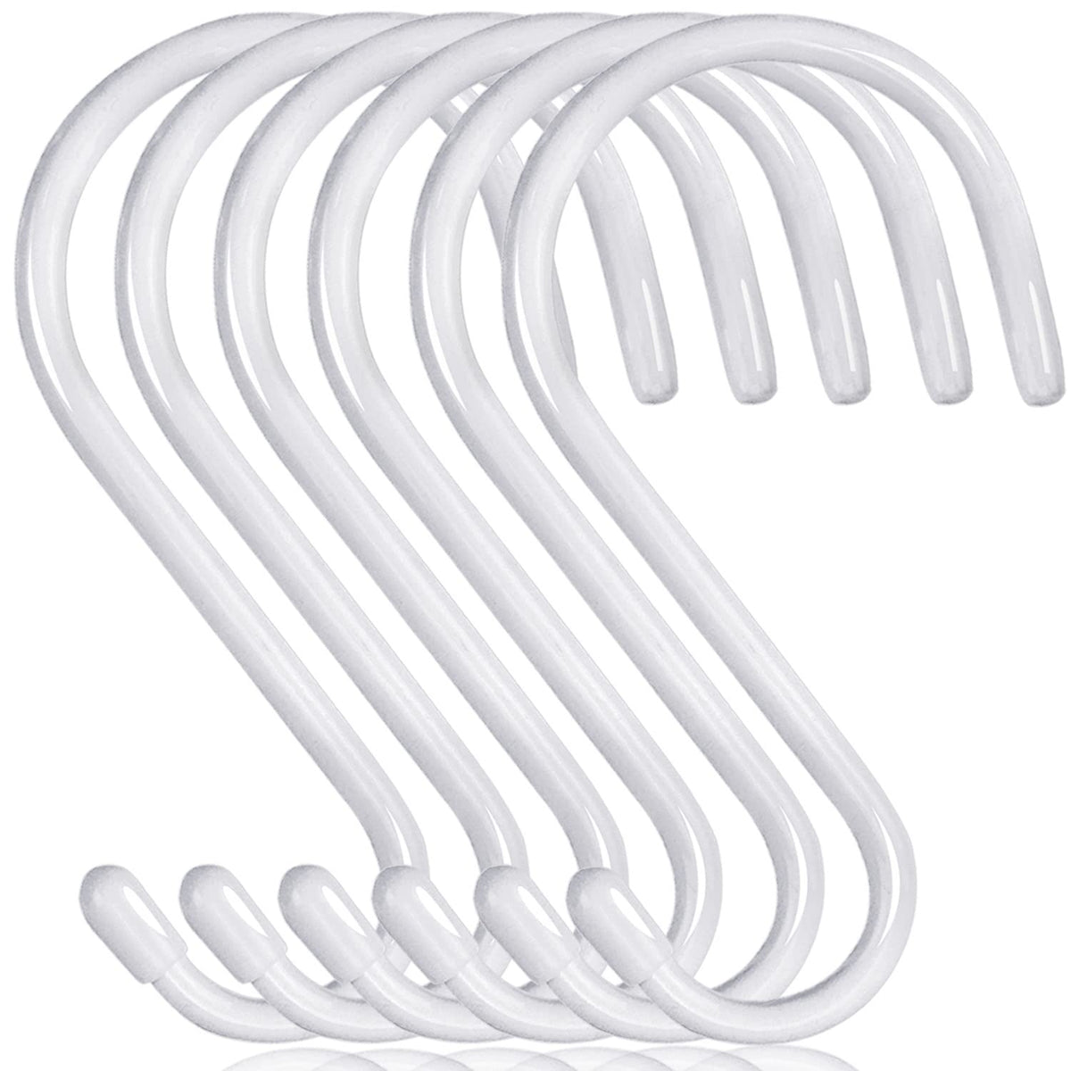 DINGEE 4 Inch 12 Pack S Hooks - Heavy Duty, Large Rubber Coated Black Non Slip Metal Hooks for Closet, Garden, Jeans, Plants, Jewelry, Pot, Pan, Cups, Towels