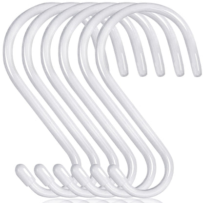 DINGEE 4 Inch 12 Pack S Hooks - Heavy Duty, Large Rubber Coated Black Non Slip Metal Hooks for Closet, Garden, Jeans, Plants, Jewelry, Pot, Pan, Cups, Towels