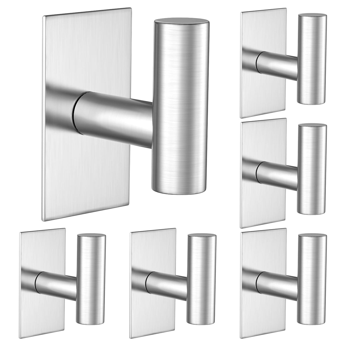 VAEHOLD Wall Towel Hooks, Heavy Duty Sticky Holder Waterproof Towel Hooks for Hanging Coat, Clothes, Closet Hook Wall Mount for Kitchen (Gold, 4 Pack)