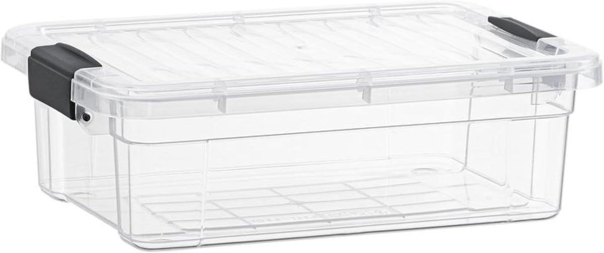 Superio 13.7 Quart Clear Plastic Storage Bin with Lid, Stackable Organizer Box, BPA-Free Storage Container for Home, Garage, School & Office, 1 Pack