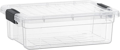 Superio 13.7 Quart Clear Plastic Storage Bin with Lid, Stackable Organizer Box, BPA-Free Storage Container for Home, Garage, School & Office, 1 Pack