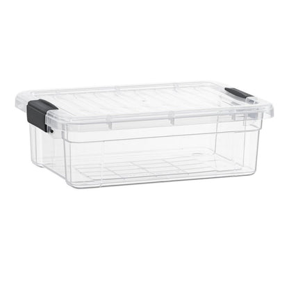 Superio 13.7 Quart Clear Plastic Storage Bin with Lid, Stackable Organizer Box, BPA-Free Storage Container for Home, Garage, School & Office, 1 Pack
