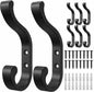 Coat Hooks Wall Mount,Heavy Duty Wall Hooks for Backpack,Towel,Black 4 Pack