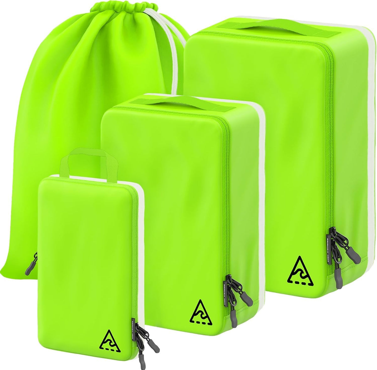 Well Traveled 8 pcs Compression Packing Bags Cubes Set with HybridMax Double-Capacity Design - Packing Cubes for Travel Compression to Maximize Limited Luggage Space, Black
