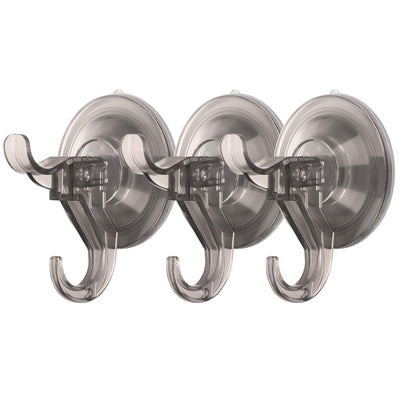 Antimbee 3 Pack Suction Cup Hooks, Clear Suction Cup Hanger, Removable Small Suction Cups for Shower, Bathroom, Glass, Door, Windows, Kitchen-Max Hanging up to 11 lbs on Smooth Surface