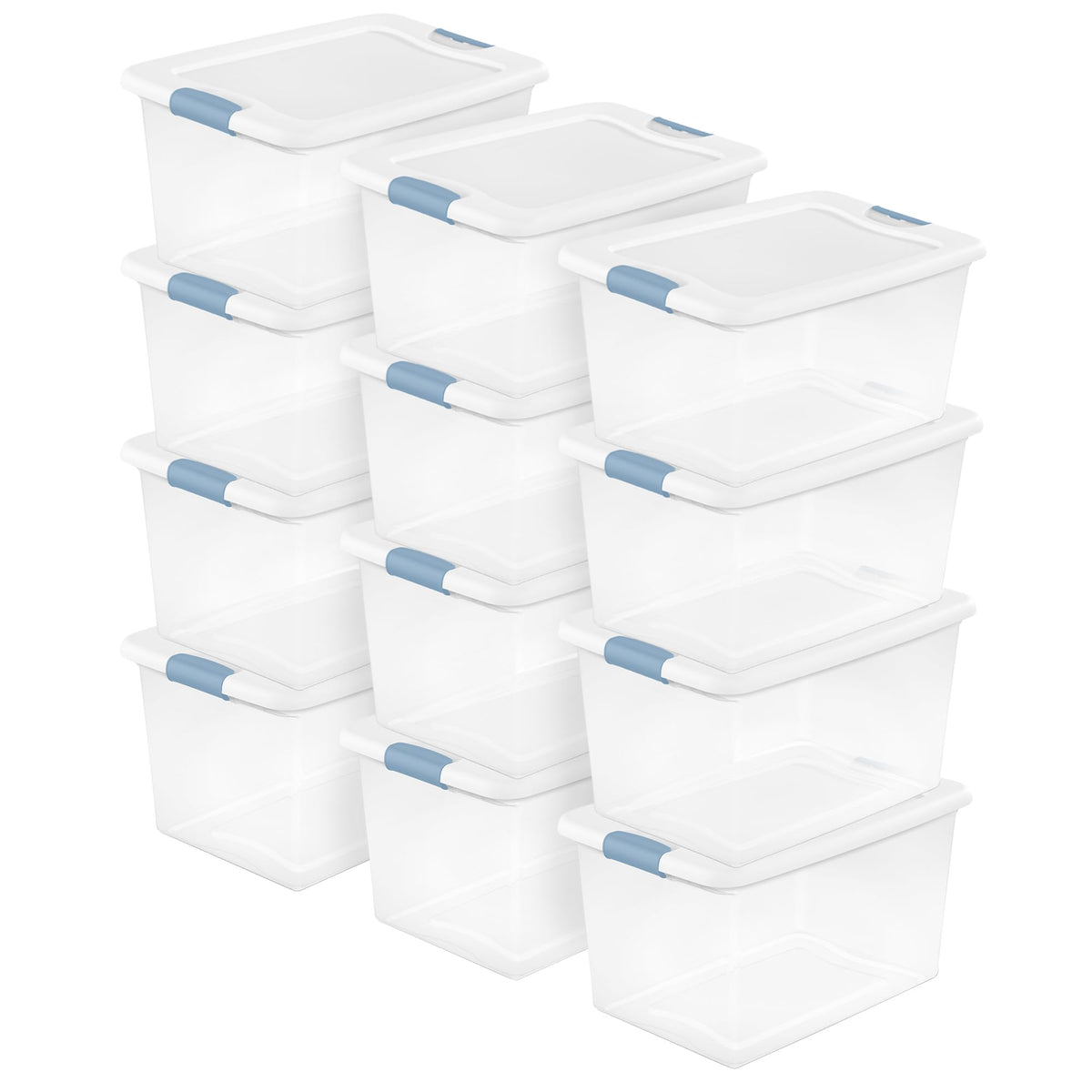 Sterilite Wheeled Latching Box w/ Lids for Home & Office, 56 Quart, 4-Pack