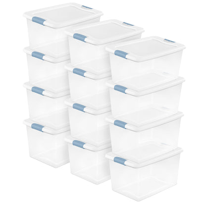 Sterilite Latching Box with Lids for Home and Office, 32 Quart, 6-Pack