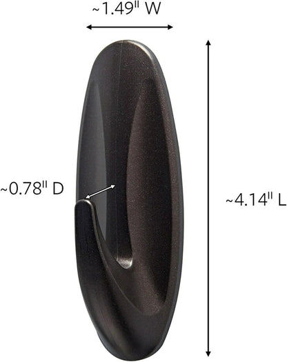 Command Outdoor Metallic Bronze Hooks, 3 Hooks, 4 Strips
